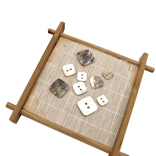 Agoya Japan Square Shape 2 Hole Shell Button