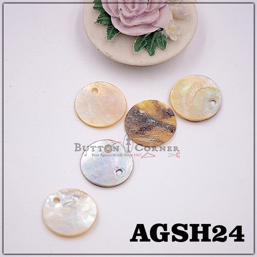 Round Agoya Shell Side Hole Button