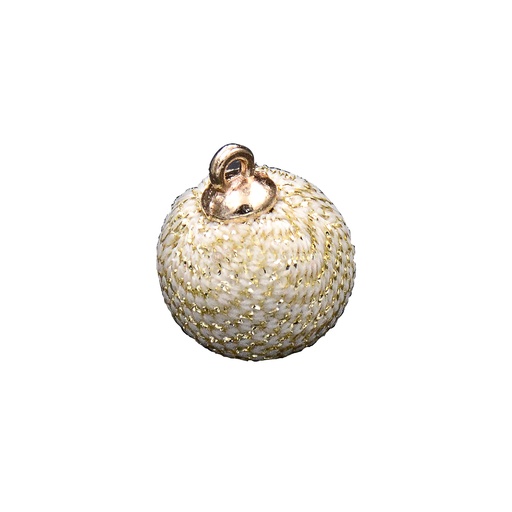 [FA395 WHITE] Metallic Yarn Round Fabric Ball