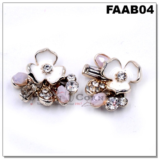 [FAAB04 PINK] Flower Design With Stone Pendant