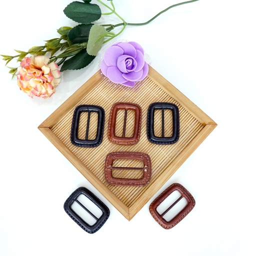 Rectangle Leather Look Buckle