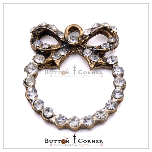 [FAR19 GOLD] Circle Stone Bow Tie Pendant