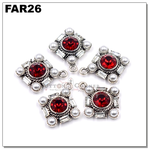 [FAR26-RED GOLD] Fancy Rhombus Shape Pendant