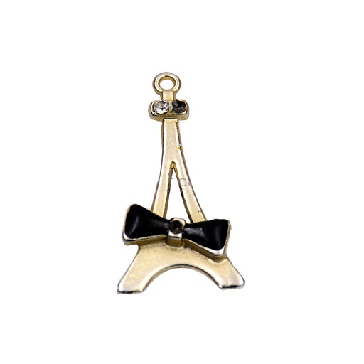 [FAR6474 LIGHT GOLD] Eiffel Tower With Bow Tie Pendant