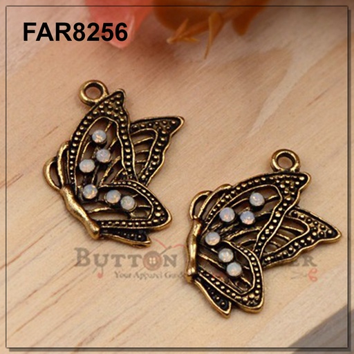 [FAR8256 ANTIQUE GOLD] Butterfly Stone Pendant
