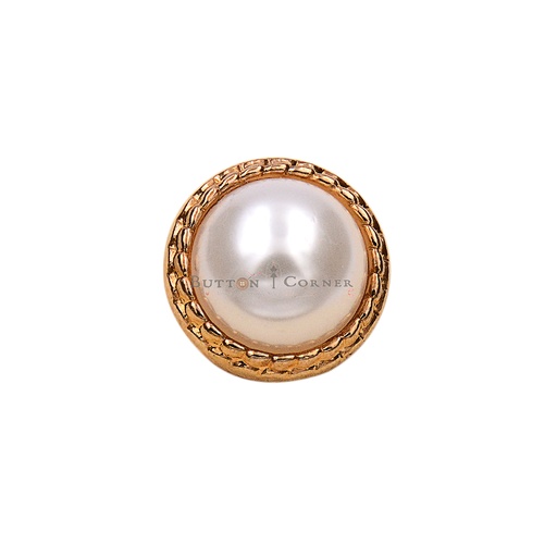 [MD18 WHITE GOLD] Border Design Pearl Shank Button