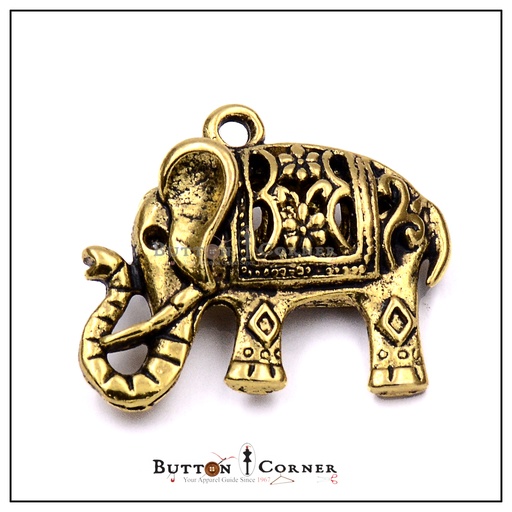 [YC-45683 ANTIQUE GOLD] Elephant Design Pendant