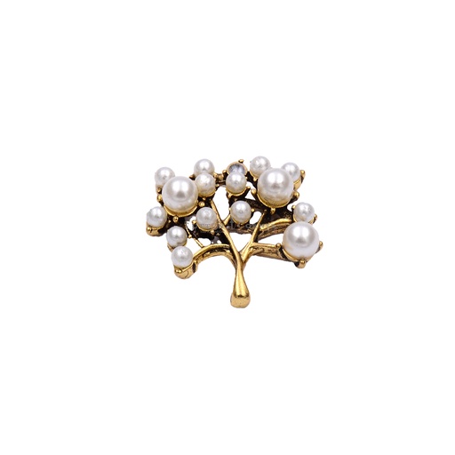 [SY3588 WHITE GOLD] Tree With Pearl Button