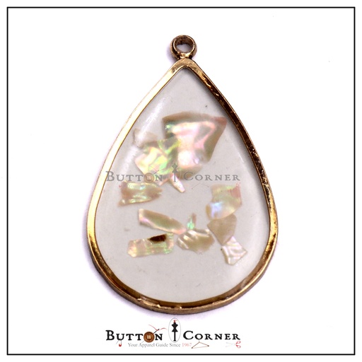 [FA530] Drop Natural Shell Resin Pendant