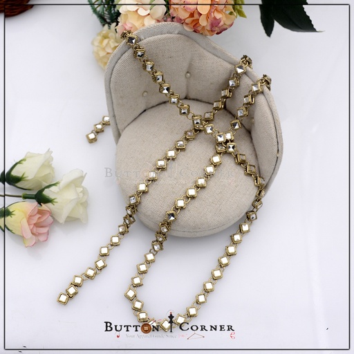 [FA563 GOLD] Fancy Kundan Button