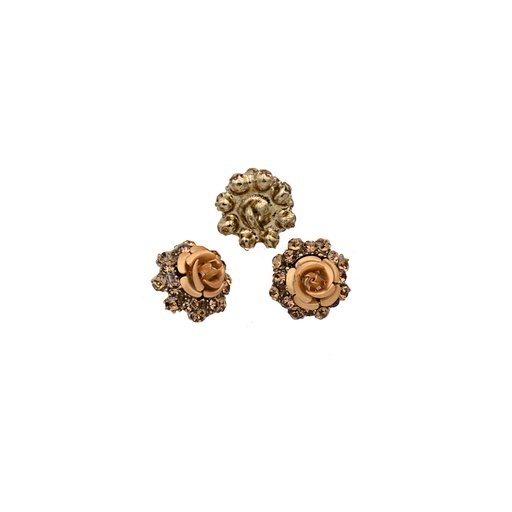 Plastic Flower With Stone Fancy Button