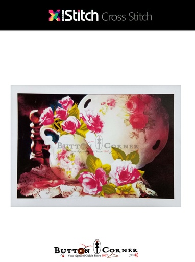 [IPH505 MULTI] DMC Thread Lace & Roses Cross Stitch Kit