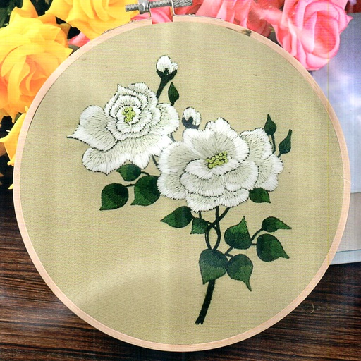[N1070 MULTI] White Flower Embroidery Kit