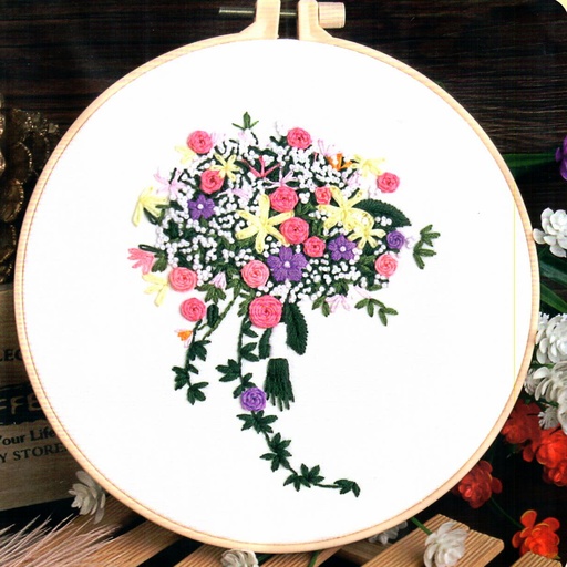 [N1083 MULTI] Happiness Flower Embroidery Kit