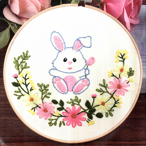 [N1100 MULTI] Bunny And Flower Embroidery Kit