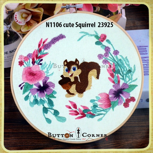[N1106- MULTI] Cute Squirrel Embroidery Kit