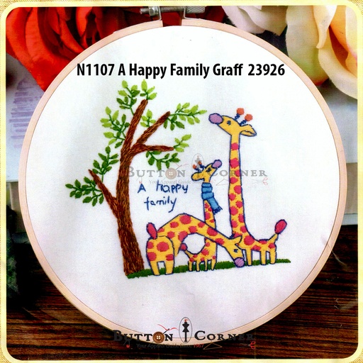 [N1107-MULTI] Happy Family Giraffe Embroidery Kit