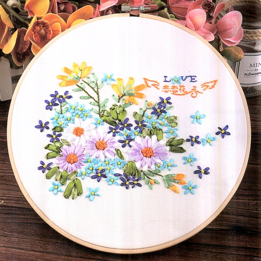 [N2003 MULTI] Love Flower Flora Embroidery Kit