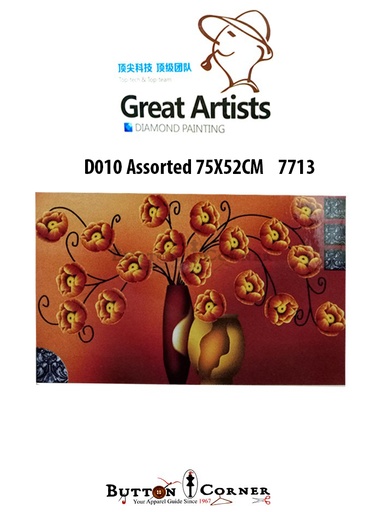 [D010-MULTI] Vase With Flower Diamond Painting Kit