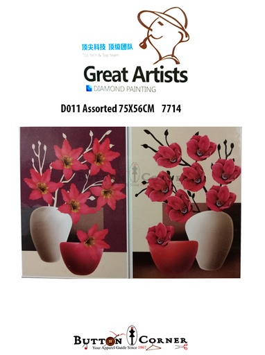 [D011-MULTI] Flowers in Vase Diamond Painting Kit