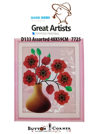 [D133-MULTI] Flowers in Vase Diamond Painting Kit