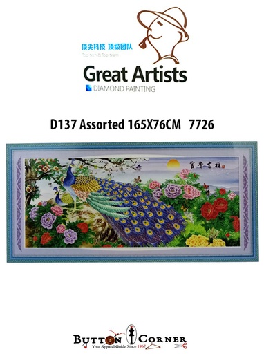 [D137-MULTI] Floral Peacock Diamond Painting Kit