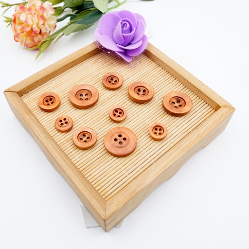 Flat Thick Border Wooden Button