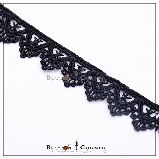 [ALN320-BLACK] One Side Border Shuttle Lace