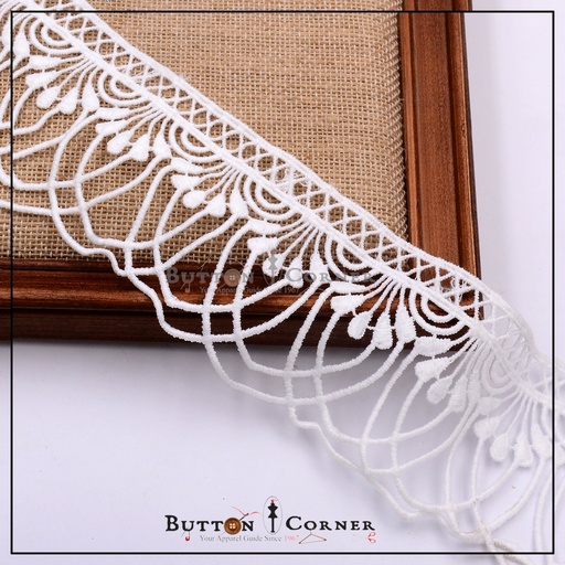 [ALN321-WHITE] One Side Border Shuttle Lace