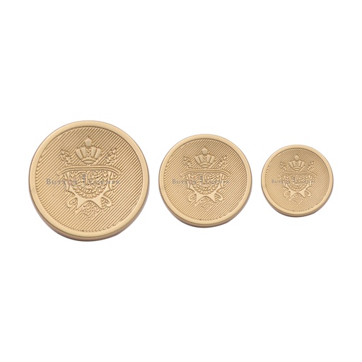 Crown Design Textured Pattern Metal Suiting Button