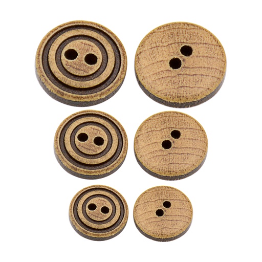 Round Line 2 Hole Wooden Button
