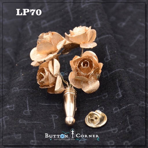 [LP70-GOLD] Flowers Lapel Pin