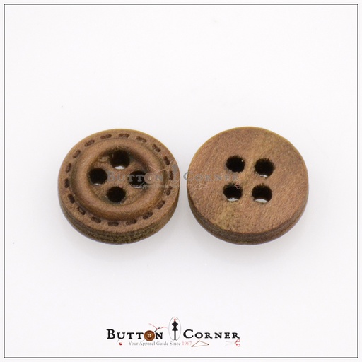 Dotted Border 4 Hole Wood Button