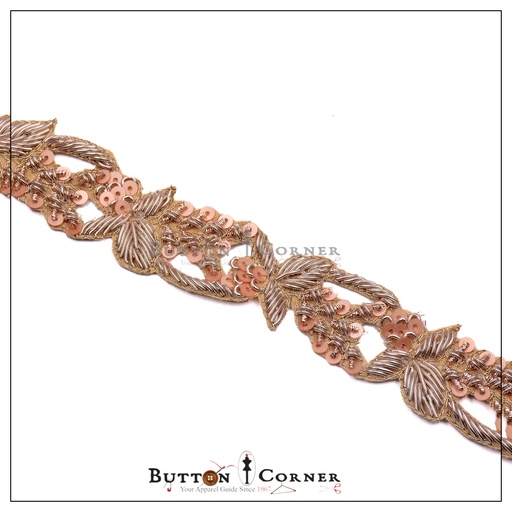 [FANL885-PINK] Fancy Kora & Dabka Lace