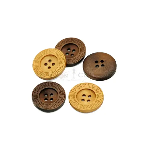 Versace Border 4 Hole Wooden Button