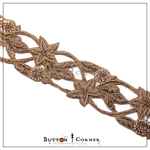 [FANL889-ANTIQUE] Fancy Kora & Dabka Lace