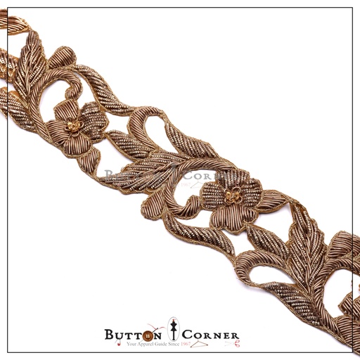 [FANL895-ANTIQUE] Fancy Kora & Dabka Lace