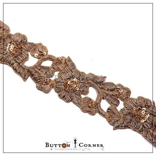 [FANL896-ANTIQUE] Fancy Kora & Dabka Lace