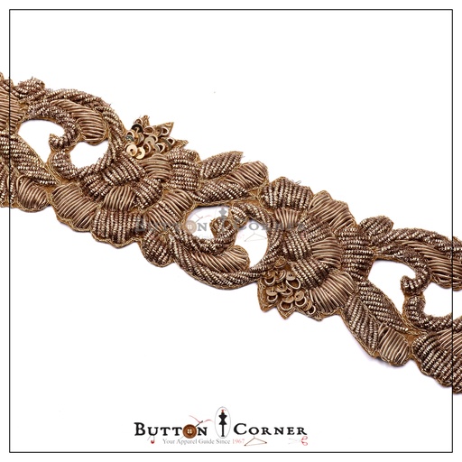 [FANL897-ANTIQUE] Fancy Kora & Dabka Lace
