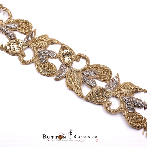 [FANL898 SILVER GOLD] Fancy Kora & Dabka Lace