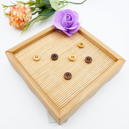 Flat Border 4 Hole Bamboo Button