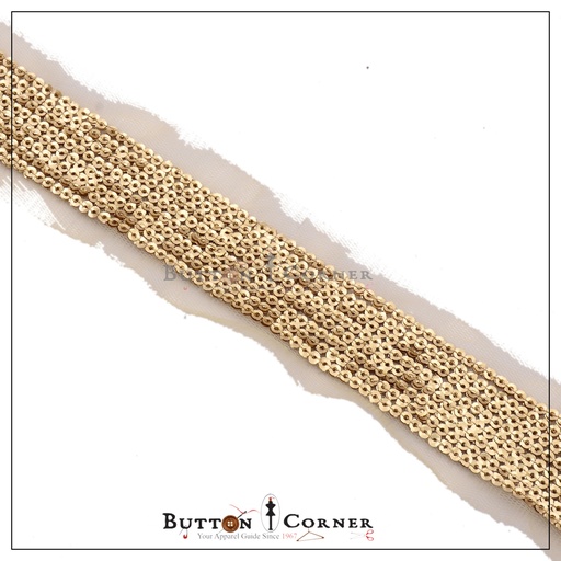 [FANL905-GOLD] Fancy Metallic Yarn Sequence Lace
