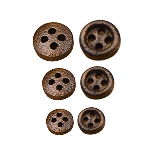 Thick Border Classic Style 4-Hole Wooden Shirt Button