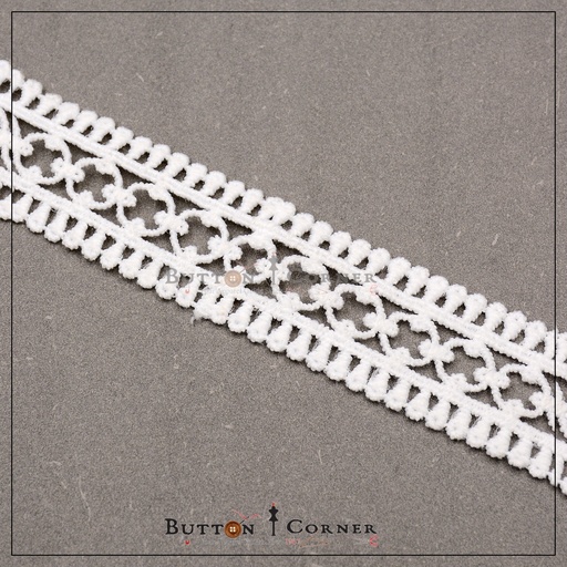 [SHTL277 WHITE] Double Side Border Shuttle Lace