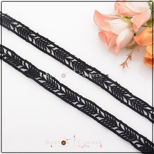 [SHTL270 BLACK] Double Side Border Shuttle Lace