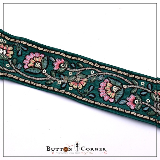 [EML318 MULTI] Double Side Metallic Yarn Embroidery Lace