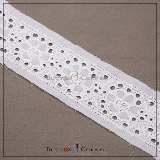 [CL138-WHITE] Double Side Border Cotton Lace