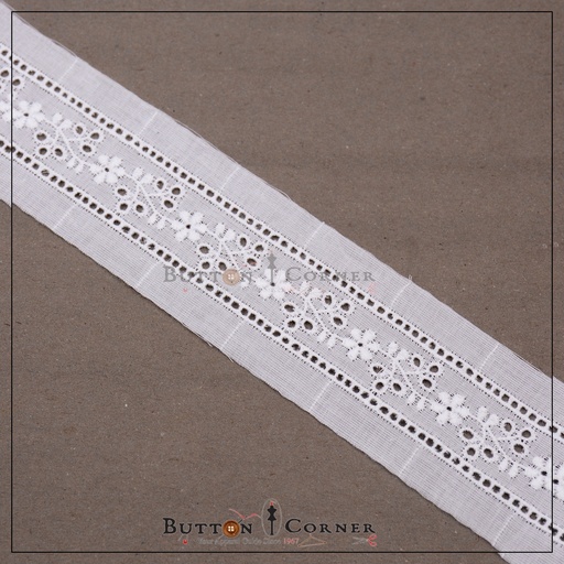 [CL139-WHITE] Double Side Border Cotton Lace
