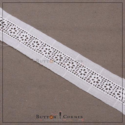[CL141-WHITE] Double Side Border Cotton Lace