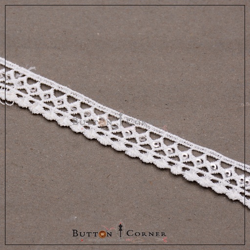 [ALN334 WHITE] Shuttle Sequence Lace
